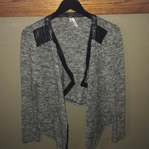 Cropped open front cardigan